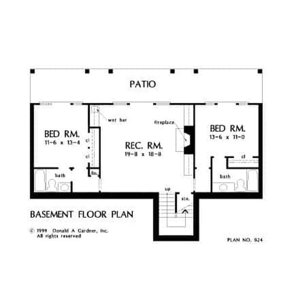 Explore the Basement Floor Plan with a Cozy Rec Room and Patio Access