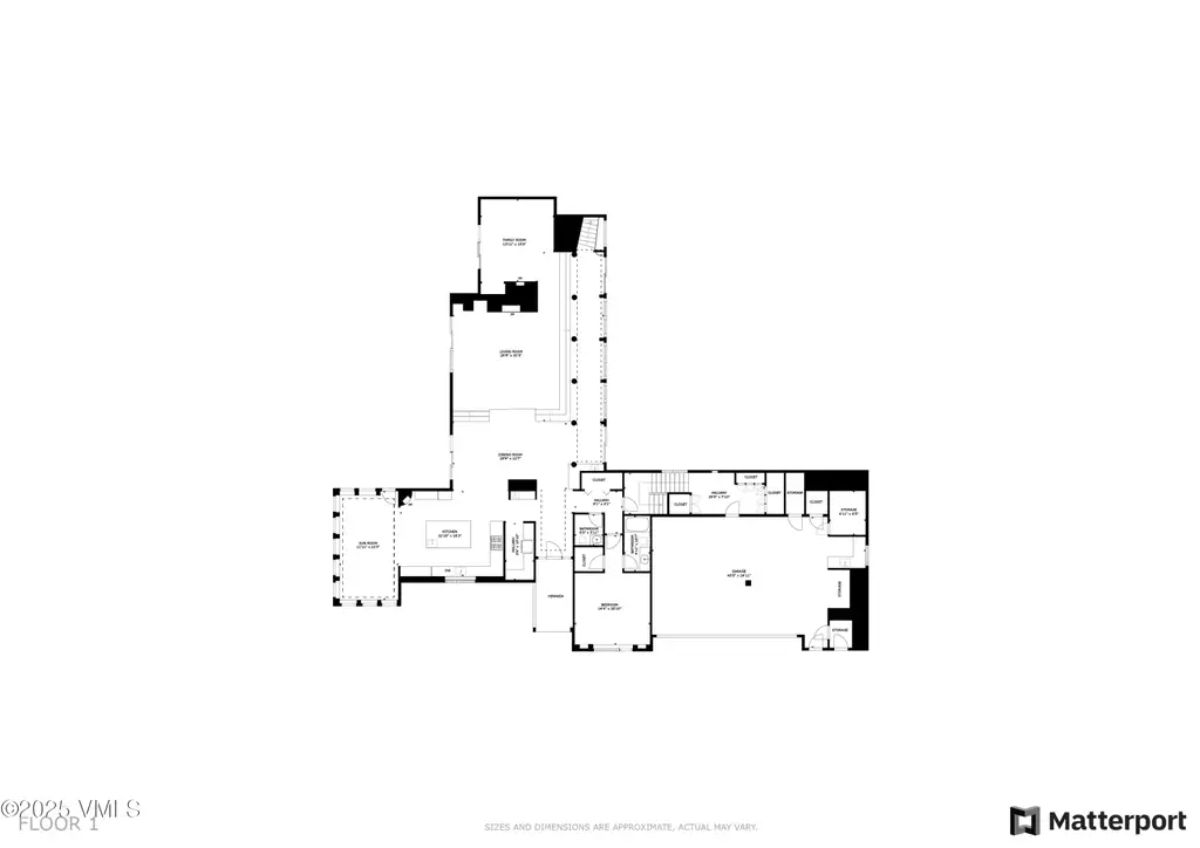 Single-level layout with an open-concept design connecting the living, dining, and kitchen areas.