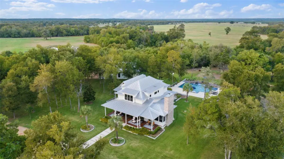 This $2,850,000 estate in Bastrop, TX, spans 15.5 acres and includes a 3,067 sq. ft. fully furnished home with 3 bedrooms and 3 bathrooms.