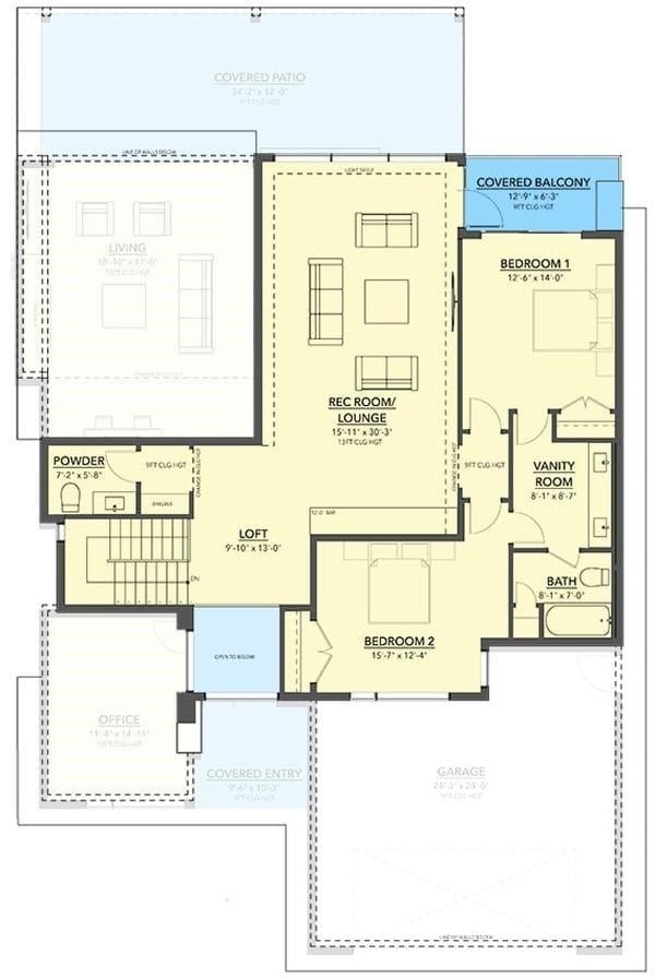 Explore the Spacious Loft and Rec Room in This Thoughtful Layout