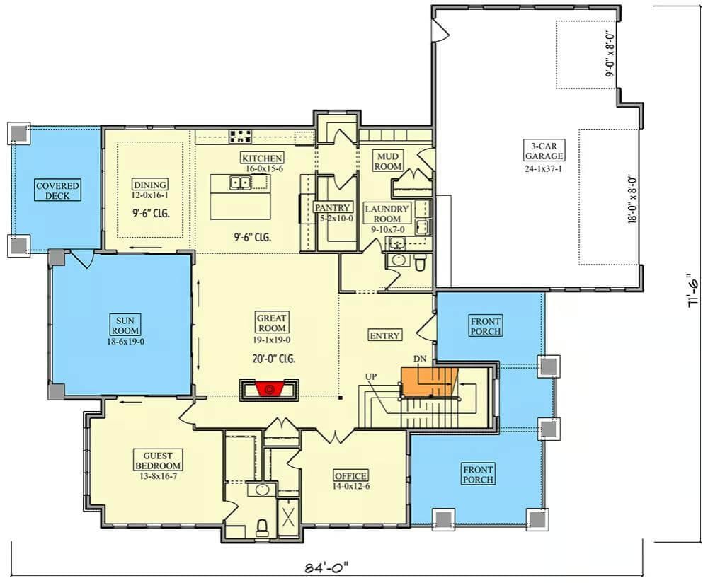Explore This Spacious Layout Featuring a Sunroom and Large Great Room