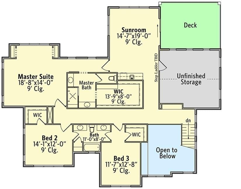 Explore This Three-Bedroom Layout with a Sunroom and Deck