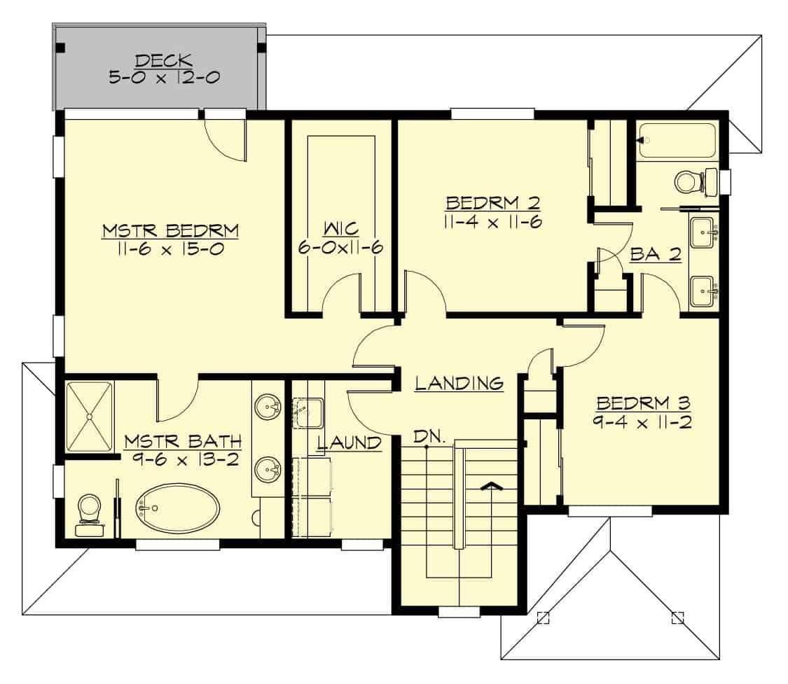 Explore the Practical Layout of This Upper Floor Plan