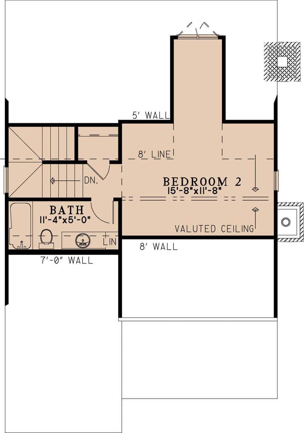 Exploring the Efficient Layout of Bedroom 2 with Vaulted Ceiling