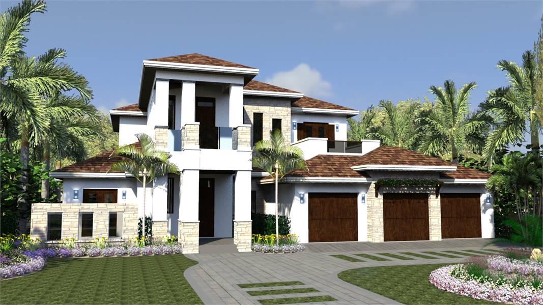 Contemporary Tropical Oasis with Striking Stone Facade