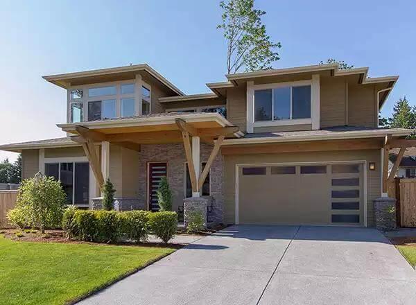 Check Out the Unique Overhang on This Modern Craftsman Home