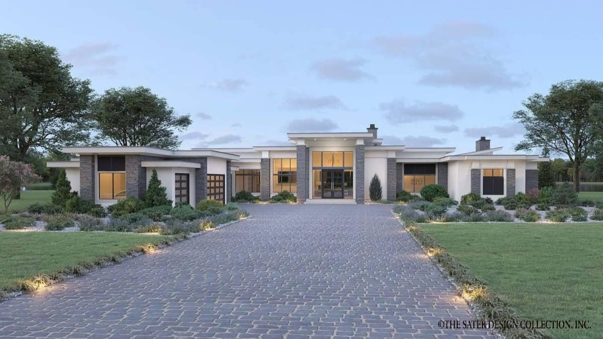 Modern Prairie Home with Expansive Glass Entryway