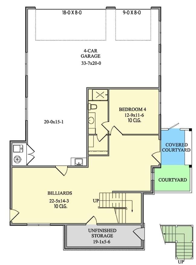 Explore This Spacious Floor Plan with a 4-Car Garage and Billiards Room