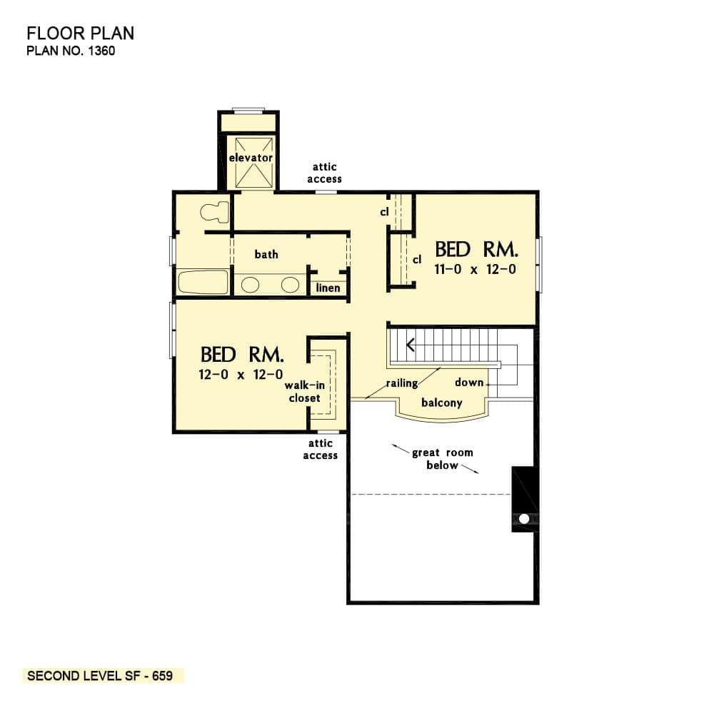 Explore This Efficient Upper Floor Plan with Elevator Access
