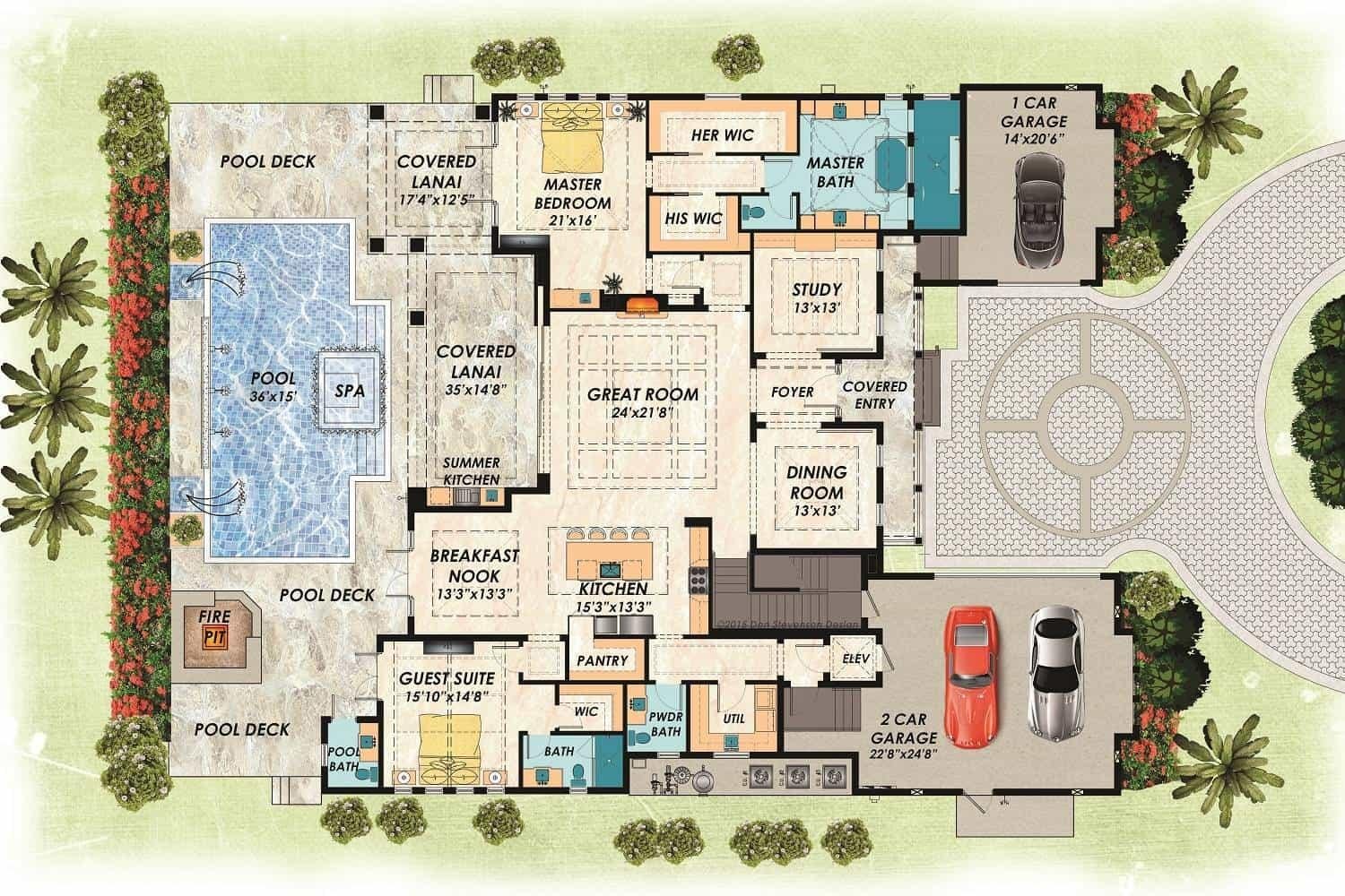 Explore This Spacious Floor Plan with a Poolside Retreat