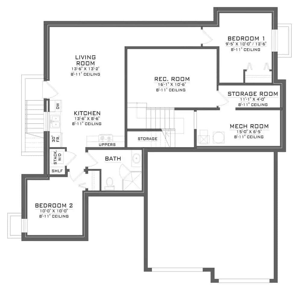 Explore the Smart Layout of This Versatile Basement Floor Plan