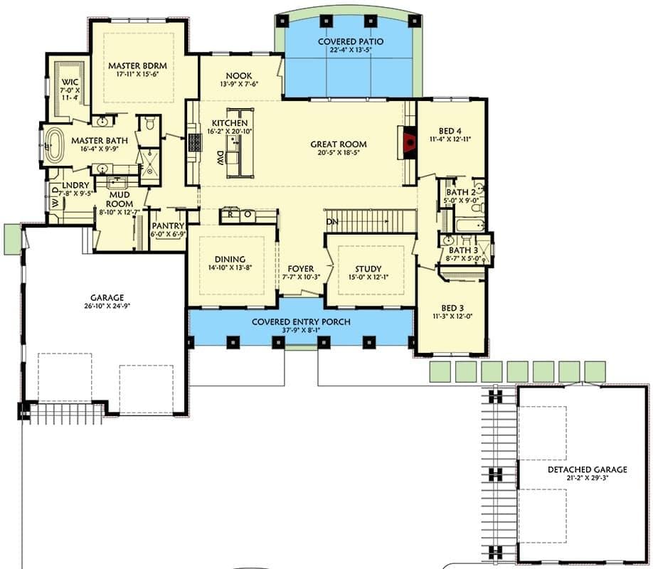 Discover the Spaciousness in This Floor Plan with a Detached Garage