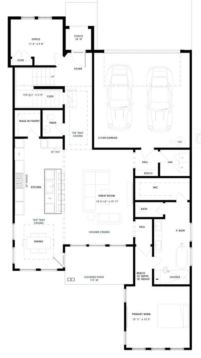 Explore the Open Layout with a Spacious Great Room and Kitchen Island