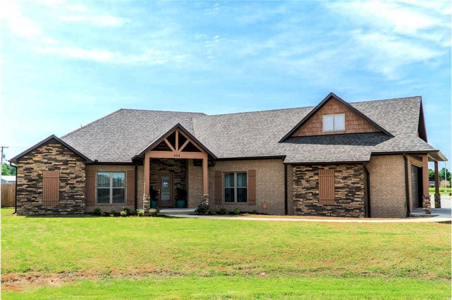 Admire the Stone Facade on This Contemporary Ranch Home