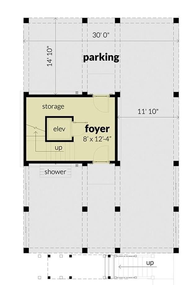 Efficient Design: Parking Layout with Central Foyer Access