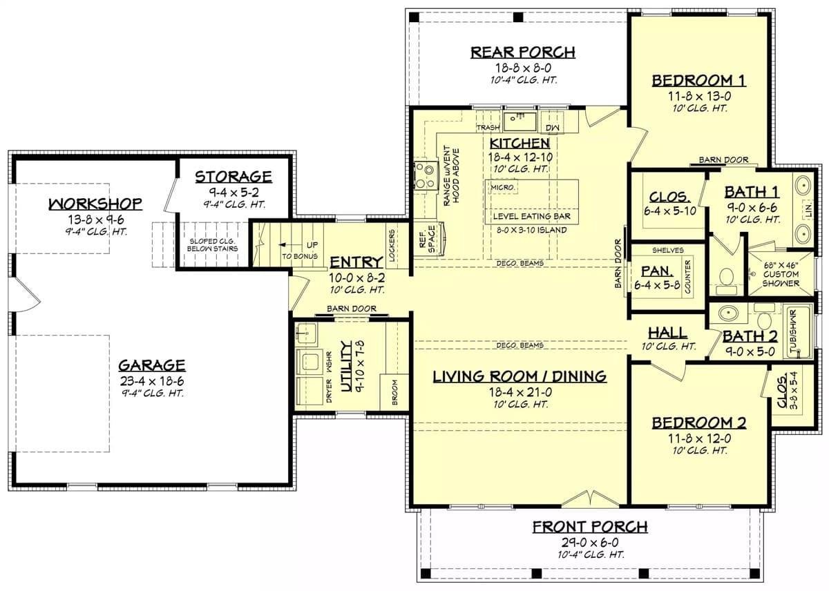 Explore the Spacious Open-Plan Living Area with a Central Island