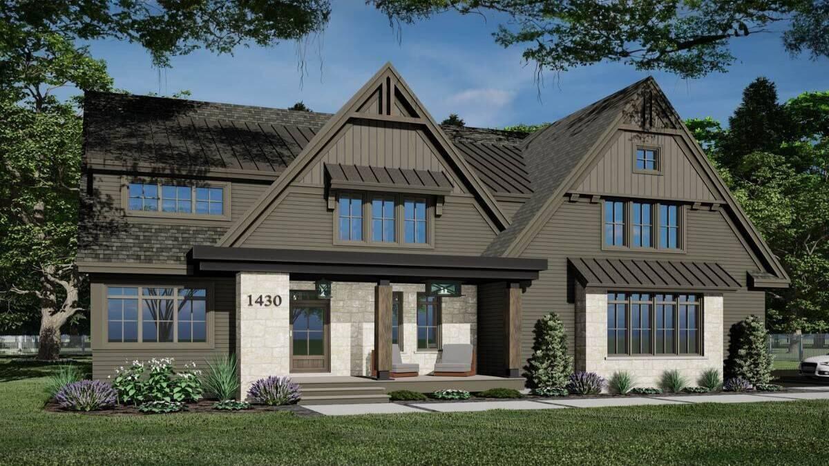Notice the Stunning Gabled Rooflines on This Modern Craftsman Home