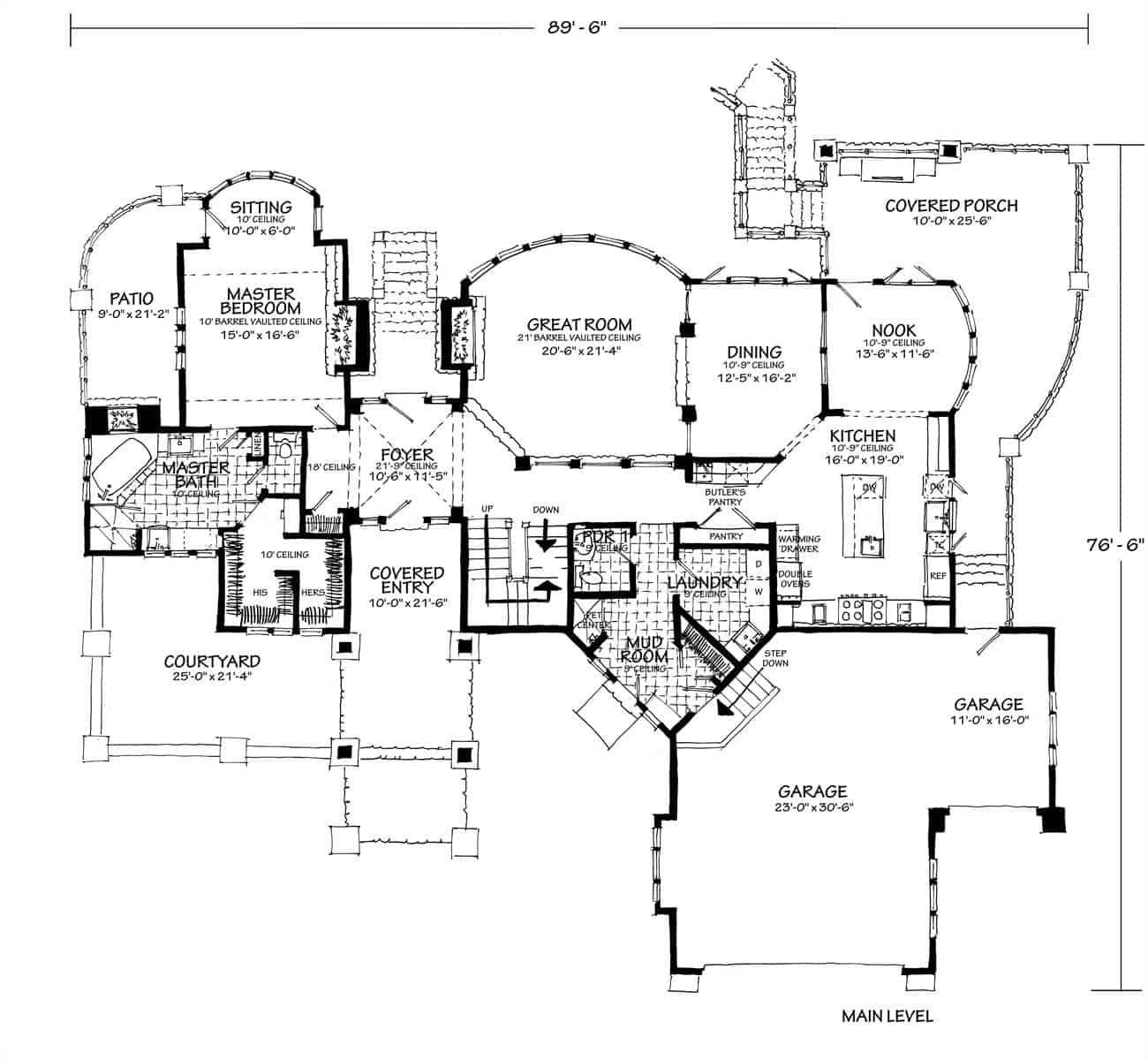 Explore This Expansive Main Level Floor Plan With a Unique Courtyard Feature