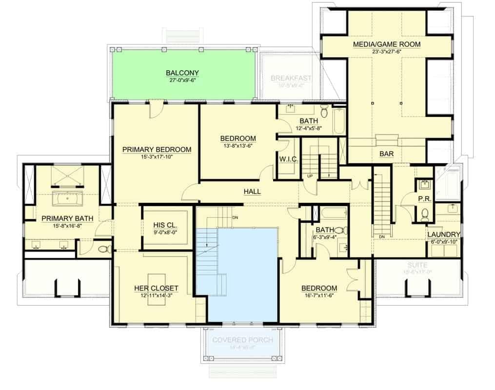Spacious Floor Plan with a Generous Media/Game Room