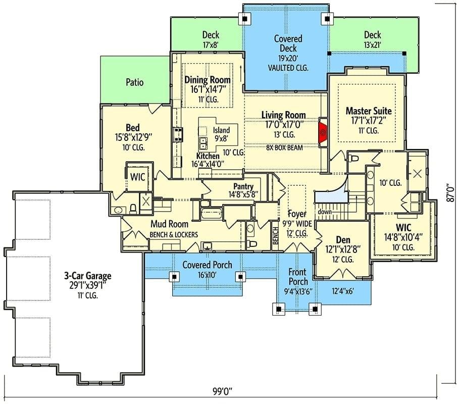 Explore the Spacious Layout with Vaulted Ceilings and Multiple Decks