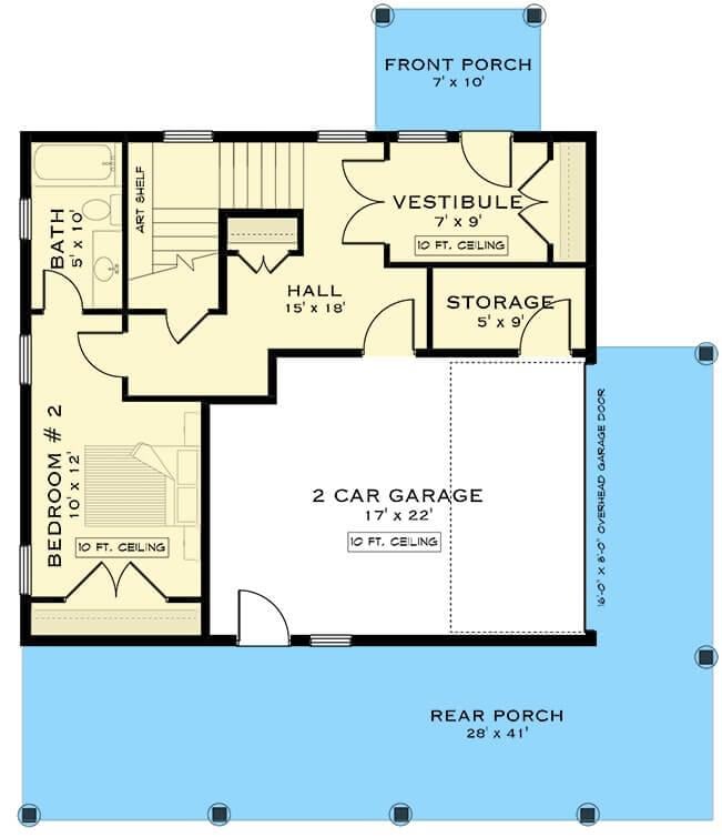 Explore the Spacious 2-Car Garage and Rear Porch Layout