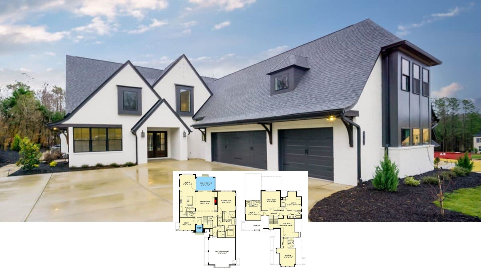 10 4-Bedroom Plans Designed with a Loft as Part of 3,500 to 4,500 Sq. Ft. Homes