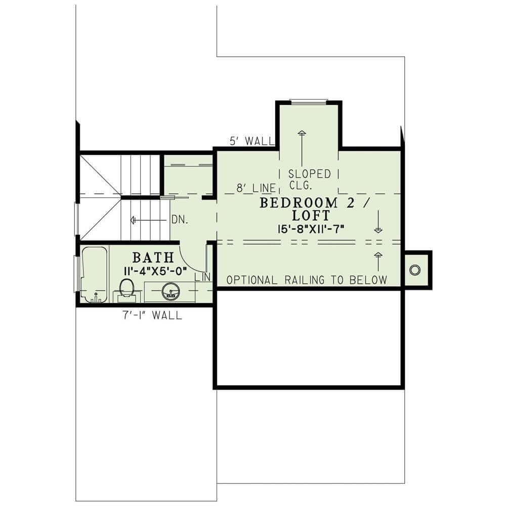 Check Out This Loft Design with Optional Railing Feature