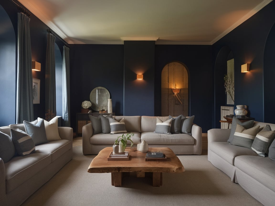 Dramatic Yet Cozy: 15 Dark Living Rooms That Make a Statement