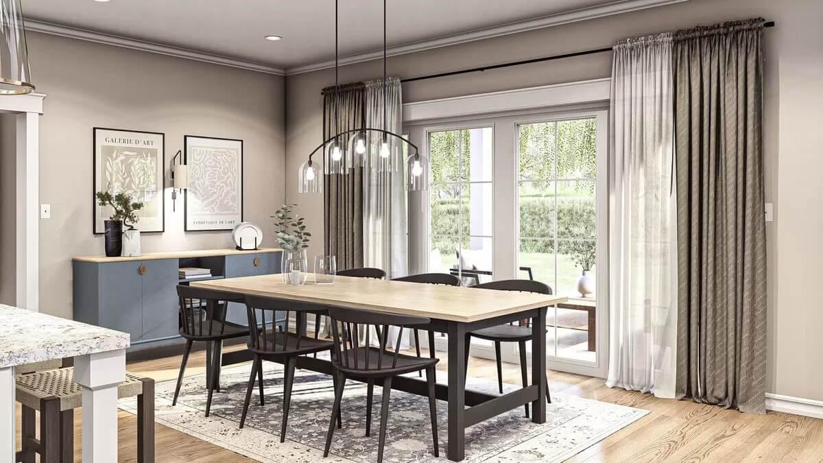 Wow, Look at That Sleek Dining Table Under Elegant Pendant Lights