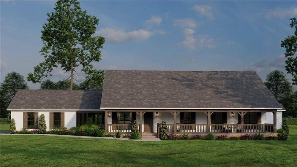 Check Out the Expansive Wraparound Porch on This Classic Ranch Home