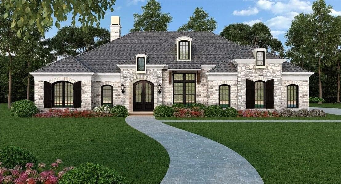 Charming Stone Facade with Classic Dormer Windows