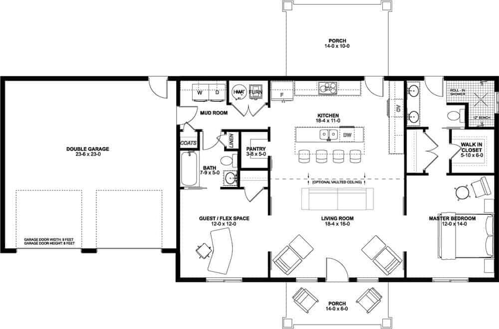 Craftsman Floor Plan with Thoughtful Flow and Island-Centric Kitchen