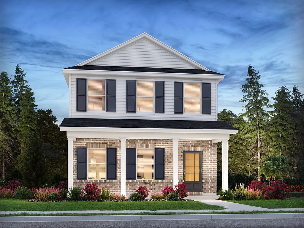 4-Bedroom Colonial-Style Home with Front Porch and Two-Car Rear-Entry Garage (2,143 Sq. Ft. Floor Plan)