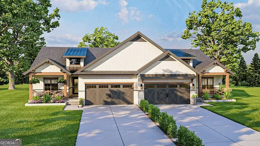 4-Bedroom Modern Farmhouse Home with Open-Concept Living and Front Porch (3,390 Sq. Ft. Floor Plan)