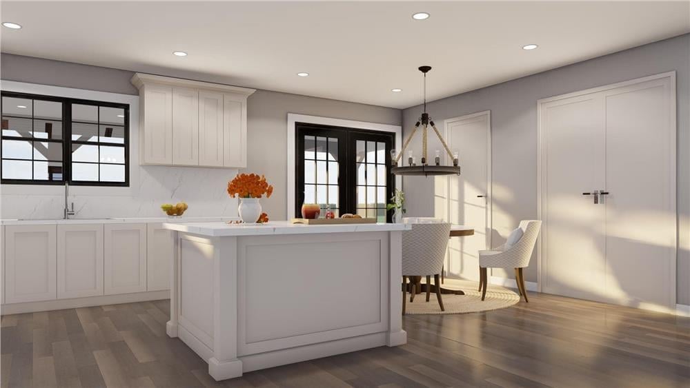 Notice the Charming Breakfast Nook Under the Rustic Chandelier