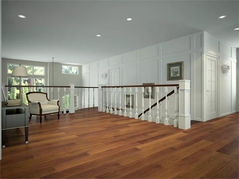 Check Out the Classic Balustrade in This Bright Loft Area