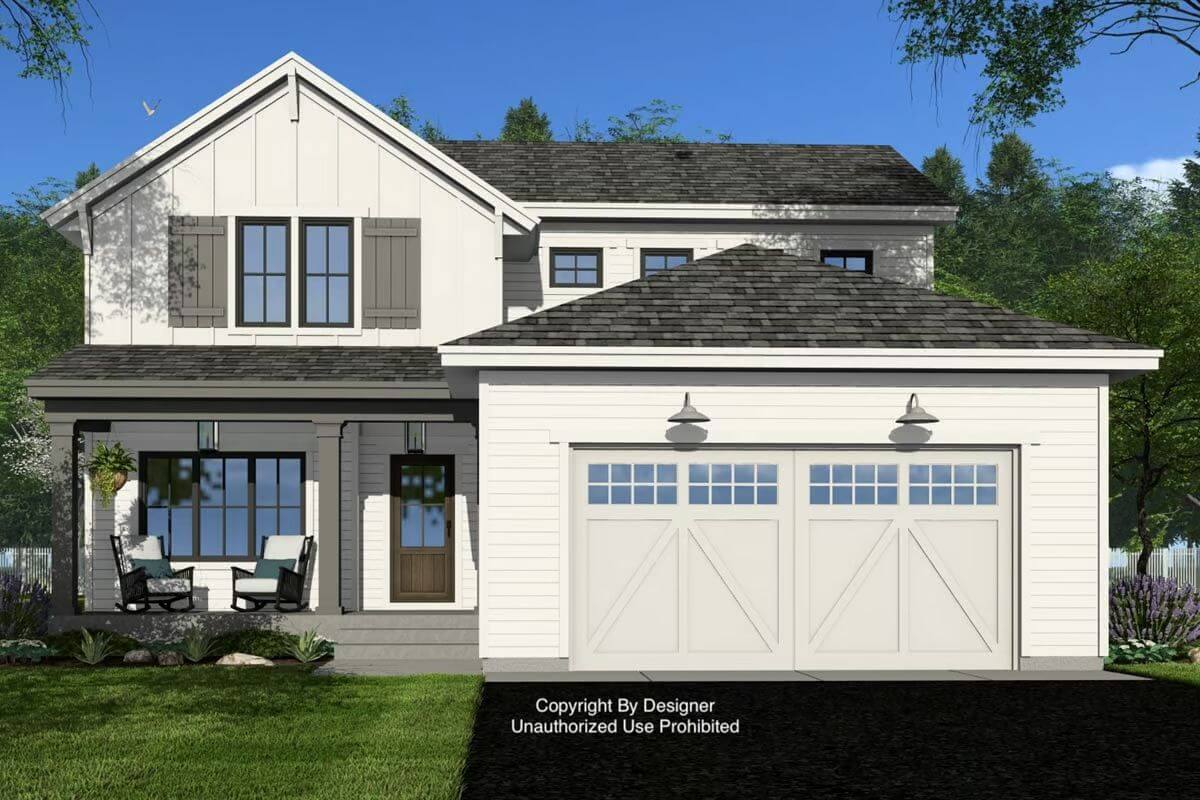 3-Bedroom Modern Farmhouse with Double Garage and Jack & Jill Bath (Floor Plan)