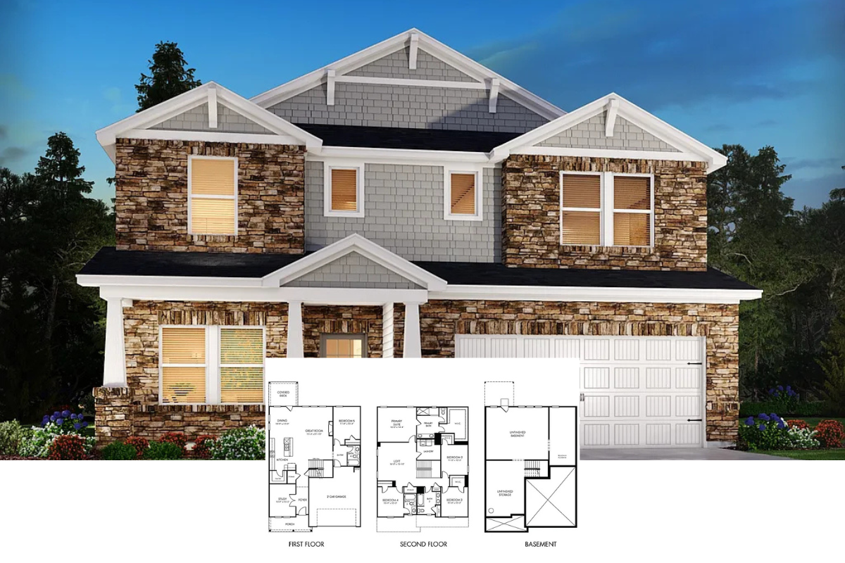 5-Bedroom Craftsman Home with Two-Story Foyer and Open-Concept Living (2,950 Sq. Ft. Floor Plan)