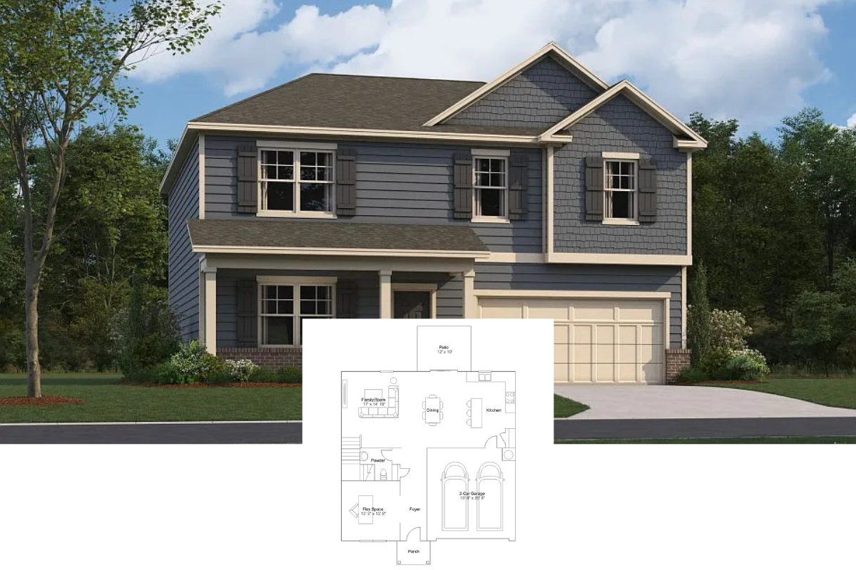 Craftsman-Style 4-Bedroom Home with Loft and 2-Car Front-Entry Garage (2,522 Sq. Ft. Floor Plan)