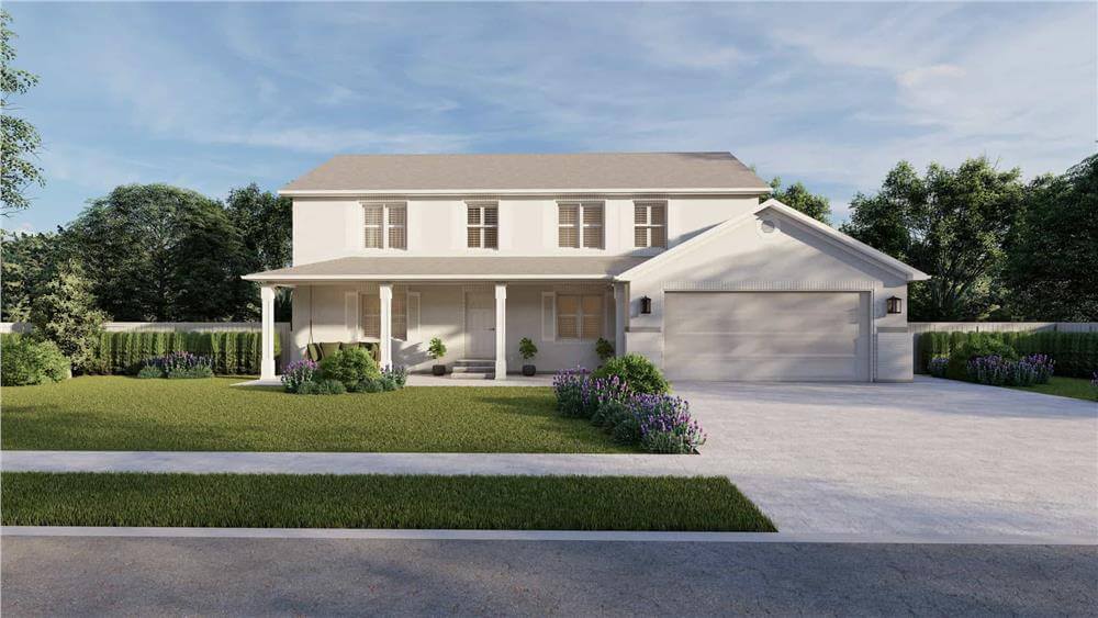 7-Bedroom Country-Style Home with Front Porch and Basement Expansion (Floor Plan)