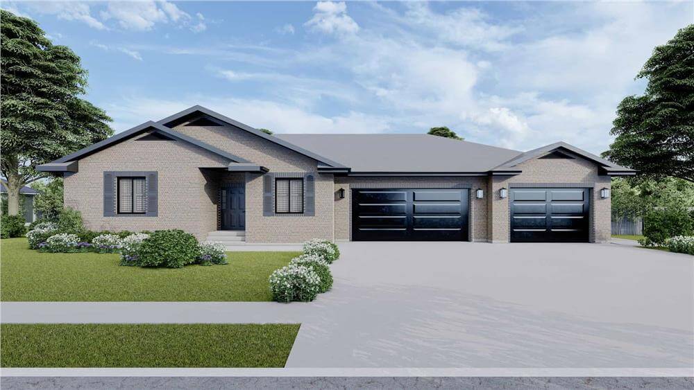 6-Bedroom Country-Style Home with Open Living Space and 3-Car Garage (Floor Plan)
