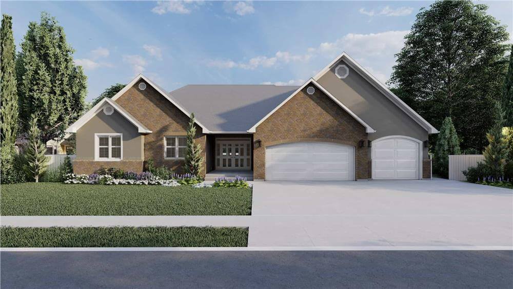 Country-Style 6-Bedroom Home with Optional Bonus Room and Basement (Floor Plan)