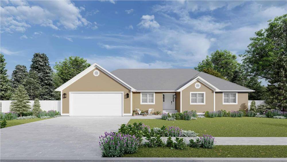 Traditional-Style 5-Bedroom Home with Optional Basement and Double Garage (Floor Plan)
