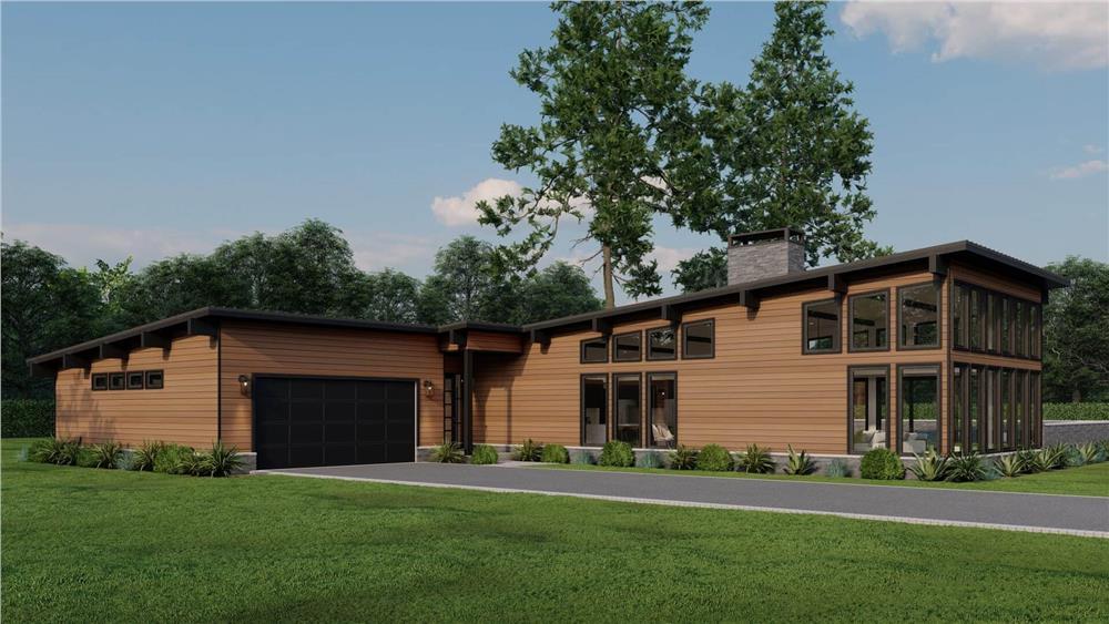 Check Out This Modern Home with Its Expansive Windows and Flat Roof