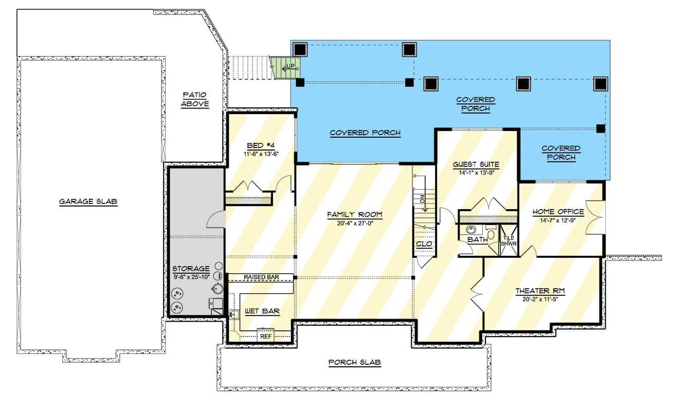 Check Out the Expansive Family Room and Covered Porch Combo