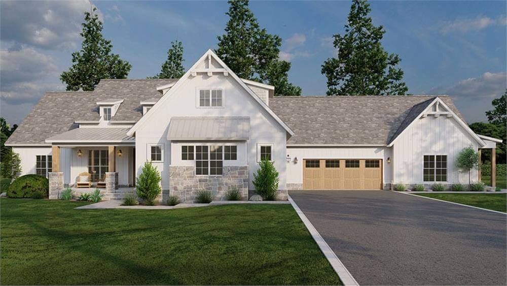 Farmhouse-Style 5-Bedroom Home with Bonus Room and In-Law Suite (FLoor Plan)
