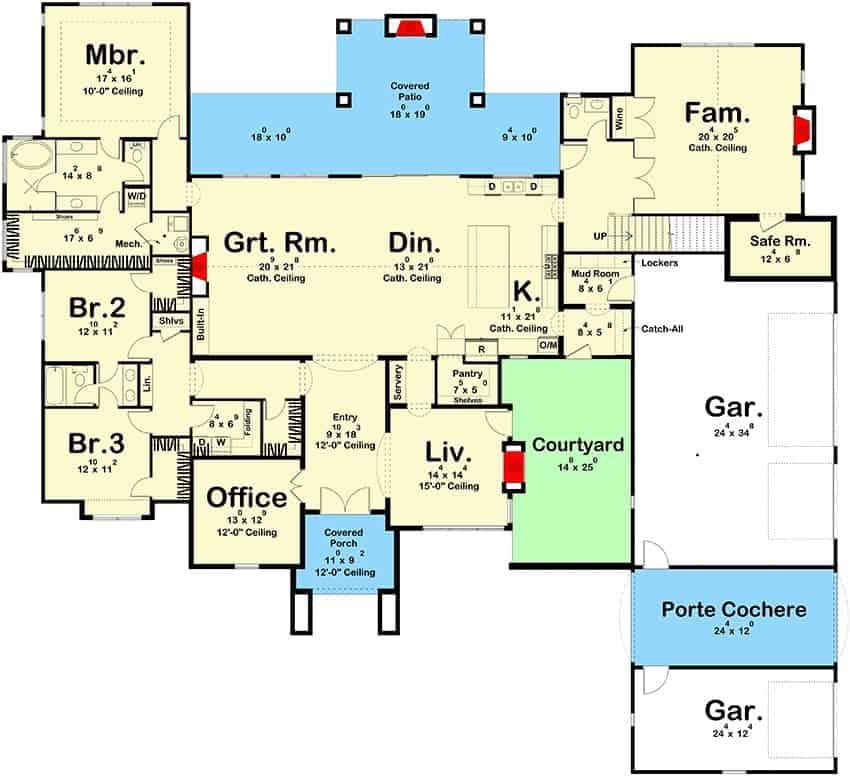 Spacious Floor Plan Featuring an Inviting Great Room and Handy Porte Cochere
