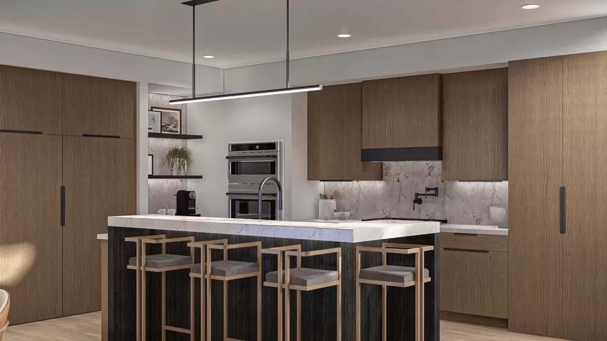 Check Out the Sleek Barstool Design in This Modern Kitchen