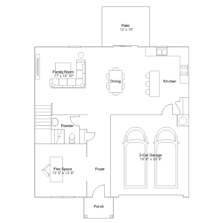 Craftsman-Style 4-Bedroom Home with Loft and 2-Car Front-Entry Garage (2,522 Sq. Ft. Floor Plan) 
