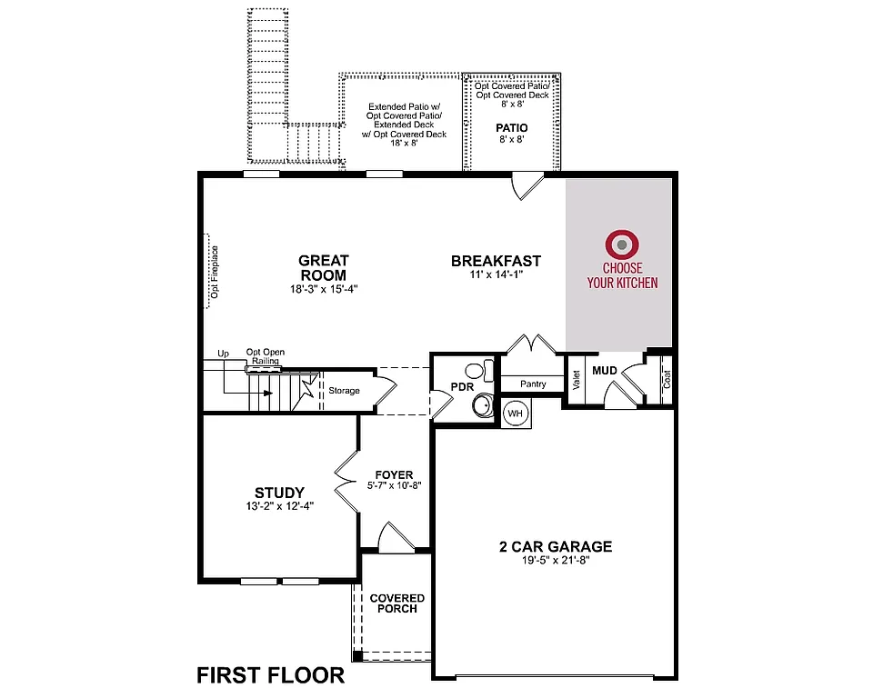 4-Bedroom Transitional-Style Home with Covered Front Porch and Optional Basement (2,223 Sq. Ft. Floor Plan)